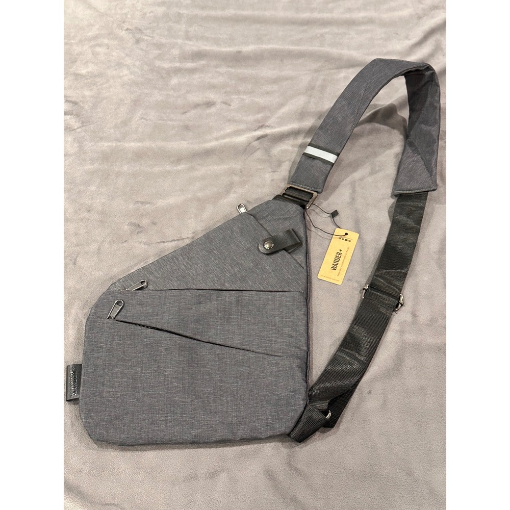 Wander+ Anti-Theft Sling Bag Heather Gray Slim Travel Crossbody Shoulder Bag NWT